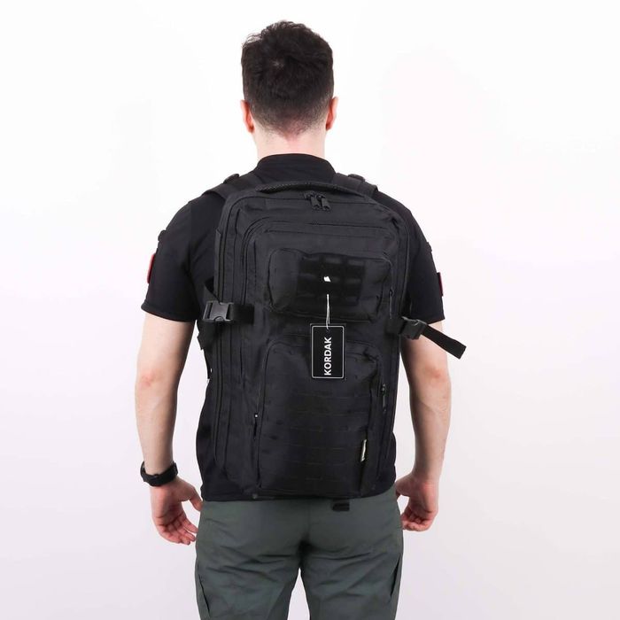 45 Litre Lazer Kesim Outdoor Sırt Çantası Siyah