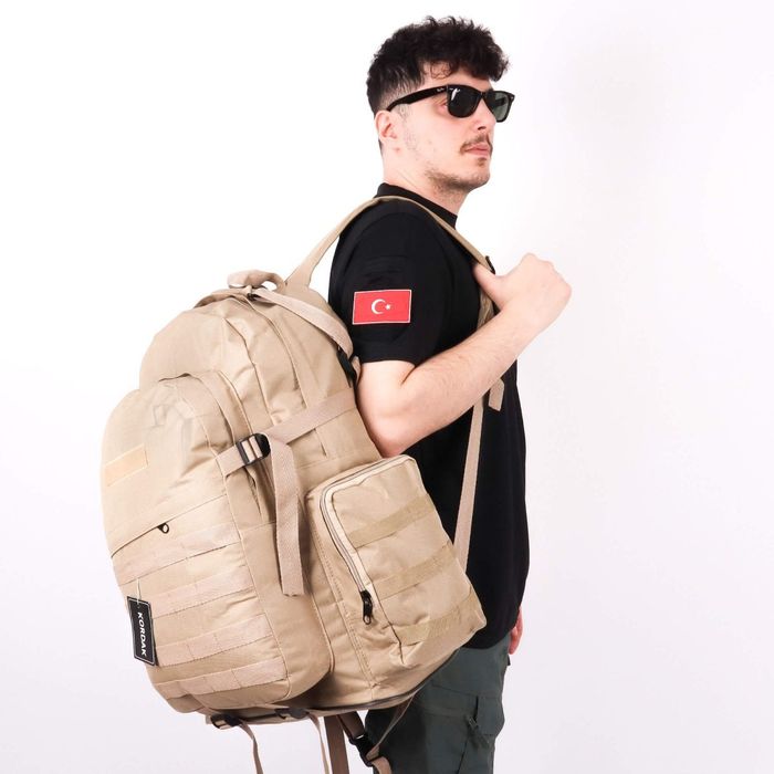 75 Litre Yatay Outdoor Cepli Sırt Çantası - Bej