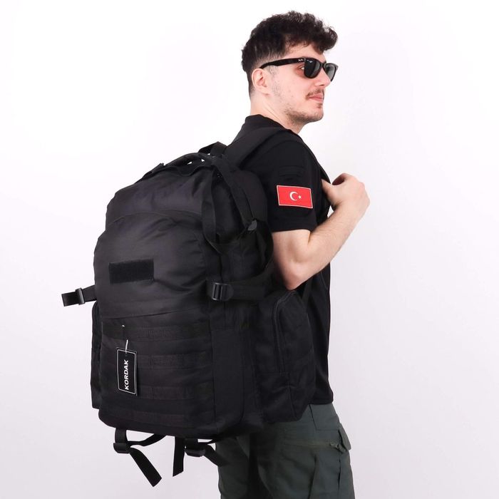75 Litre Yatay Outdoor Cepli Sırt Çantası - Siyah