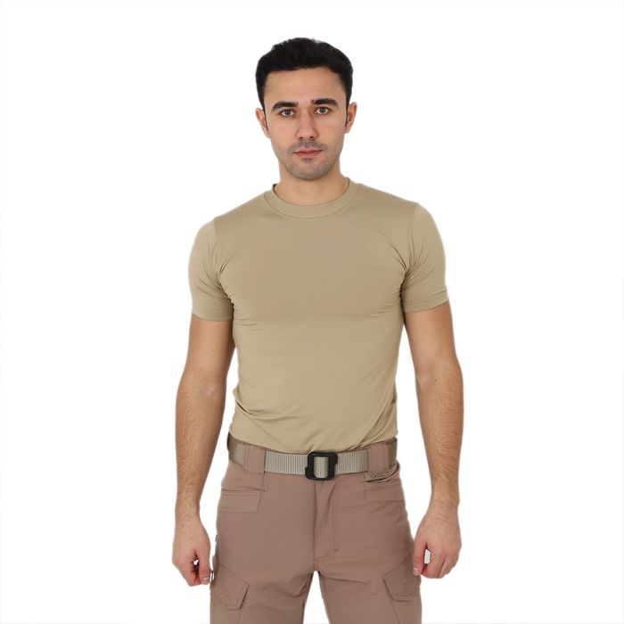 Kısa Kol Micro Spor Tişörtü - Bej