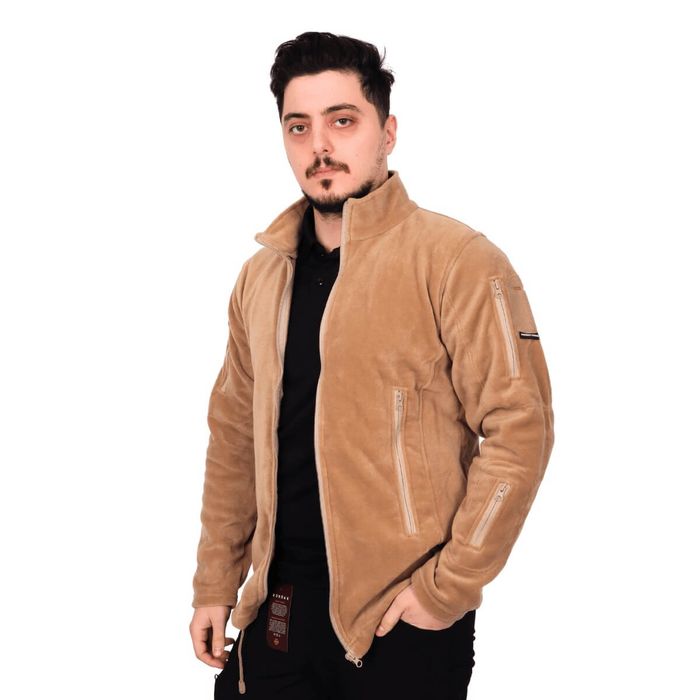 Peç Alanlı Tactical Polar Hırka – Bej