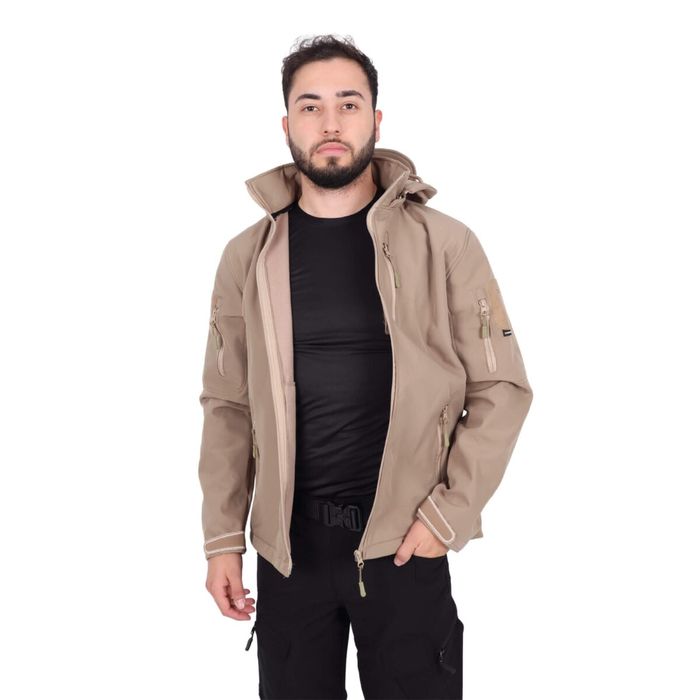 Su Geçirmez Tactical Softshell Mont - Bej