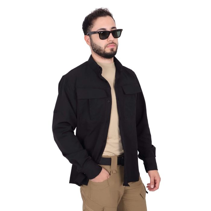 Taktik Gömlek Outdoor Likralı - Siyah